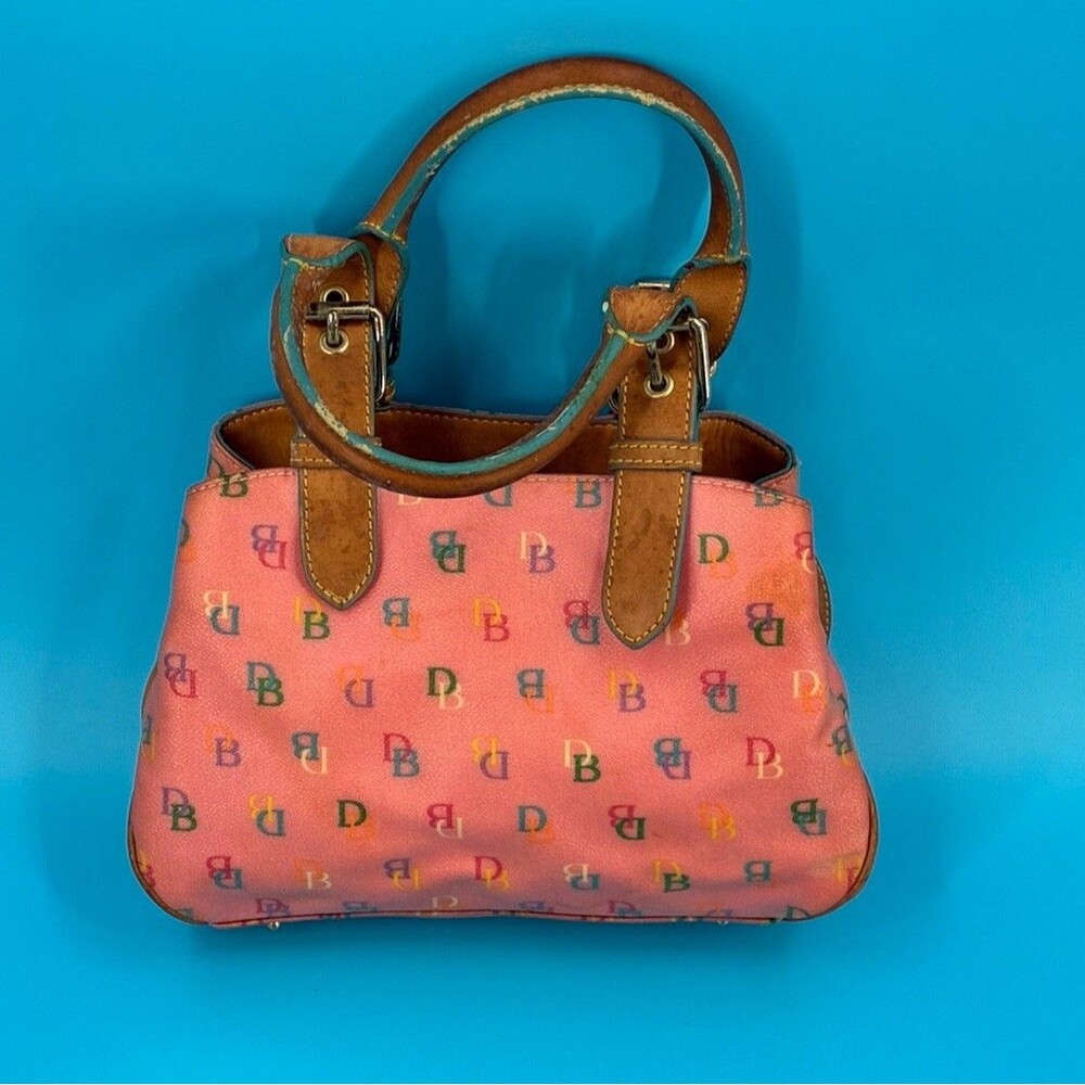Vintage Dooney & Bourke IT Bubble Gum Pink Doctor Satchel Rainbow Zipper Y2K